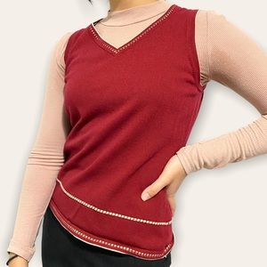 Ann Taylor Red Sweater Vest